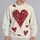Distressed Burgundy Heart Motif For Romantic Everyday Style And Casual Wear All-over Print Knitted Sweater - 2
