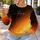 Reset Calligraphy in Black and Amber for Mindful Everyday Wear All-over Print Knitted Sweater - 5