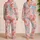 Blush Pink Dinosaur Nursery Charm For Cozy Bedtime, Gift Idea For Little Ones Daily Satin Pajamas Set - 2