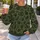 Olive And Charcoal Abstract Eye Motifs For Bold Autumn Streetwear And Everyday Style All-over Print Knitted Sweater - 5