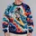 Cosmic Astronaut Surfing Ocean Waves for Bold Space Adventure Streetwear Space Lovers All-over Print Knitted Sweater - 4