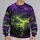 Purple Green Graveyard Scene for Halloween Parties and Spooky Night Out All-over Print Knitted Sweater - 4