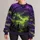 Purple Green Graveyard Scene for Halloween Parties and Spooky Night Out All-over Print Knitted Sweater - 3