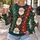 Classic Santa Face Holiday Party Style with Red Green Snowfall Cheer for Men and Friends All-over Print Knitted Sweater - 5