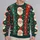Classic Santa Face Holiday Party Style with Red Green Snowfall Cheer for Men and Friends All-over Print Knitted Sweater - 2