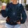Navy Spiderweb and Pumpkin Night Scene for Halloween Parties and Autumn Outdoor Fun All-over Print Knitted Sweater - 5
