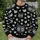 Monochrome Cat Faces for Back-to-School Days and Casual Everyday Campus Style All-over Print Knitted Sweater - 6