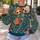 Undead Couple and Floral Skulls for Spooky Date Nights and Halloween Gatherings All-over Print Knitted Sweater - 5