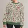 Ivory Wildflower Garden Motif For Cottagecore Nature Lovers And Spring Days All-over Print Knitted Sweater - 1