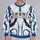 White And Blue Futuristic Pilot Outfit For Cosplay And Halloween Couples All-over Print Knitted Sweater - 2