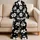 Vintage Minimalist Black Base White Daisy Blooms For Spring Summer Fall Women Style Satin Pajamas Set - 5