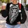 Shaggy Space Creature With Santa Hat for Christmas Parties and Holiday Gift Giving All-over Print Knitted Sweater - 5