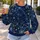 Golden Snowflakes on Midnight Blue for Cozy Winter Holiday Celebrations All-over Print Knitted Sweater - 5