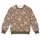 Ivory Botanical Blooms on Taupe Checks for Cottagecore Weekend Gatherings All-over Print Knitted Sweater - 4