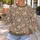 Ivory Botanical Blooms on Taupe Checks for Cottagecore Weekend Gatherings All-over Print Knitted Sweater - 5