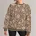 Ivory Botanical Blooms on Taupe Checks for Cottagecore Weekend Gatherings All-over Print Knitted Sweater - 1