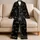 Black Cat Face Nightwear for Cozy Sleepovers and Lounging, Teens and Cat Lovers Gift Satin Pajamas Set - 5