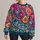 Teal Floral Garden Motifs for Colorful Spring Outings and Creative Everyday Style All-over Print Knitted Sweater - 1