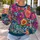 Teal Floral Garden Motifs for Colorful Spring Outings and Creative Everyday Style All-over Print Knitted Sweater - 5