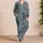 Youth Dinosaur Motif For Cozy Adventure Nights And Teen Gift Ideas In Cool Blue Gray Satin Pajamas Set - 4