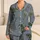 Youth Dinosaur Motif For Cozy Adventure Nights And Teen Gift Ideas In Cool Blue Gray Satin Pajamas Set - 1