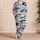 Grayscale Camouflage Streetwear For Summer Nights, Teen Gift, Urban Relaxed Wear Satin Pajamas Set - 4
