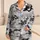 Grayscale Camouflage Streetwear For Summer Nights, Teen Gift, Urban Relaxed Wear Satin Pajamas Set - 1