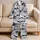 Grayscale Camouflage Streetwear For Summer Nights, Teen Gift, Urban Relaxed Wear Satin Pajamas Set - 5