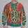 Bohemian Floral Peace Symbol for Spring Festivals and Colorful Everyday Wear for Women All-over Print Knitted Sweater - 2