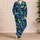 Navy Dino Motifs for Cozy Bedtime Gifts for Kids Who Love Bright, Cheerful Dino Nights Satin Pajamas Set - 4