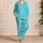 Aqua Coastal Shell Motifs for Summer Nights and Sleepovers, Teens and Tweens Gift Satin Pajamas Set - 4