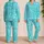 Aqua Coastal Shell Motifs for Summer Nights and Sleepovers, Teens and Tweens Gift Satin Pajamas Set - 2
