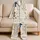 Playful Dog Motif For Cozy Bedtime, Relaxed Home Days, And Gift Giving For Women Satin Pajamas Set - 5
