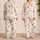 Ivory Cherry And Gold Bow Home Relaxation Look For Women Spring Summer At Home Wear Satin Pajamas Set - 2