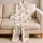 Ivory Cherry And Gold Bow Home Relaxation Look For Women Spring Summer At Home Wear Satin Pajamas Set - 5