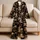 Black Monkey and Teddy Bear Sleepwear for Cozy Nights, Cute Gift for Stylish Women Satin Pajamas Set - 5