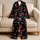 Deep Jet-Black Cherry Motif for Cozy Night-In Lounging, Giftable Style for Women Satin Pajamas Set - 5