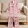 Blush Bow Ribbon Nightwear for Cozy Nights and Romantic Lounging for Women at Home Satin Pajamas Set - 5