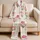 Ivory Tulip Blossoms for Spring Evenings, Soft Vintage Gift for Her in Rose Tones Satin Pajamas Set - 5