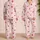 Blush Pink Stripe Heart For Cozy Spring Summer Evenings At Home Wear For Women Daily Satin Pajamas Set - 2