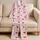 Blush Pink Stripe Heart For Cozy Spring Summer Evenings At Home Wear For Women Daily Satin Pajamas Set - 5