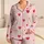 Blush Pink Stripe Heart For Cozy Spring Summer Evenings At Home Wear For Women Daily Satin Pajamas Set - 1