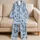 Powder Blue Butterfly Lounge Set for Relaxing Cozy Nights and Gift Giving for Women Satin Pajamas Set - 5