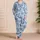 Powder Blue Butterfly Lounge Set for Relaxing Cozy Nights and Gift Giving for Women Satin Pajamas Set - 4