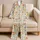 Soft Watercolor Blossoms for Cozy Gift Giving, Relaxed Evenings for Women Year Round Satin Pajamas Set - 5