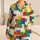 Colorful Toy Brick Mosaic Soft Cream Cozy Home Relaxation Gift for Kids and Adults Satin Pajamas Set - 1