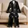 Monochrome Skull Loungewear For Cozy Nights And Casual Home Comfort For Everyday Men Satin Pajamas Set - 5