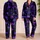 Violet Cannabis Leaves On Inky Black For Relaxed Nighttime Style For Him Gift Idea Satin Pajamas Set - 2