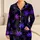 Violet Cannabis Leaves On Inky Black For Relaxed Nighttime Style For Him Gift Idea Satin Pajamas Set - 1