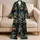 Midnight Tropical Parrots Botanical Lounge Gift For Her And Nature Lovers Vibes Satin Pajamas Set - 5